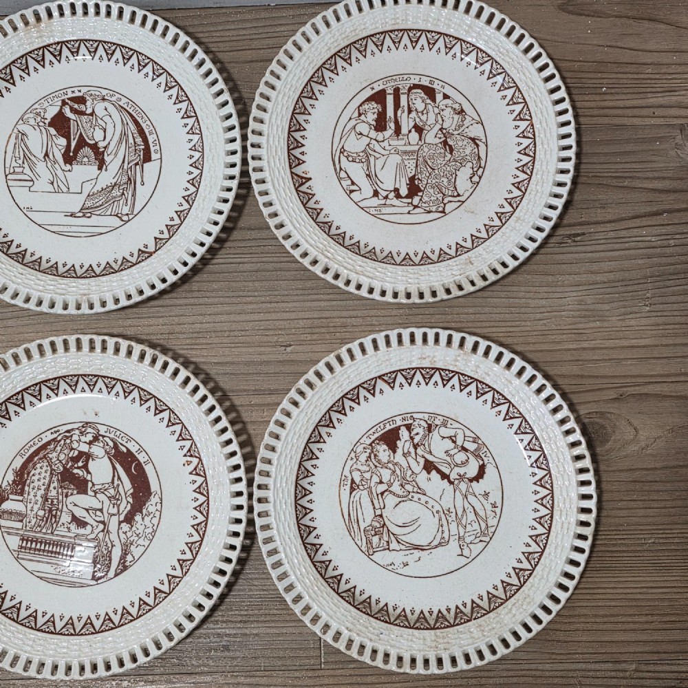 Rare Set of 8 Minton Shakespeare Plates c.1874 – John Moyr Smith – Aesthetic Movement View V