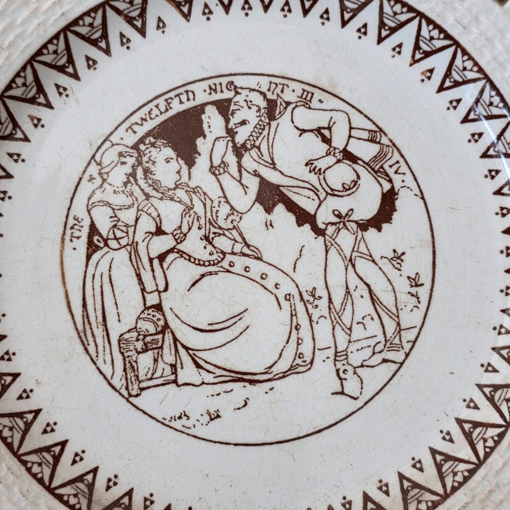 Rare Set of 8 Minton Shakespeare Plates c.1874 – John Moyr Smith – Aesthetic Movement View X