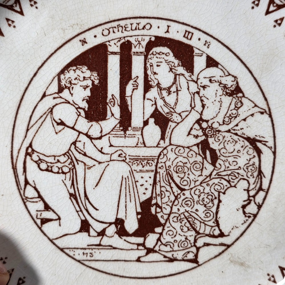 Rare Set of 8 Minton Shakespeare Plates c.1874 – John Moyr Smith – Aesthetic Movement View XIV