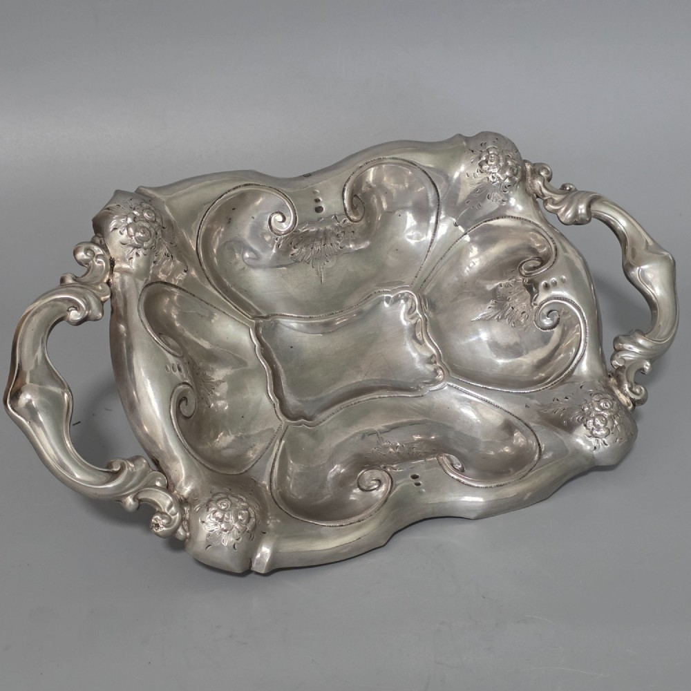 Fine Quality 19thc Polish Solid Silver Bread Basket 31.5cm