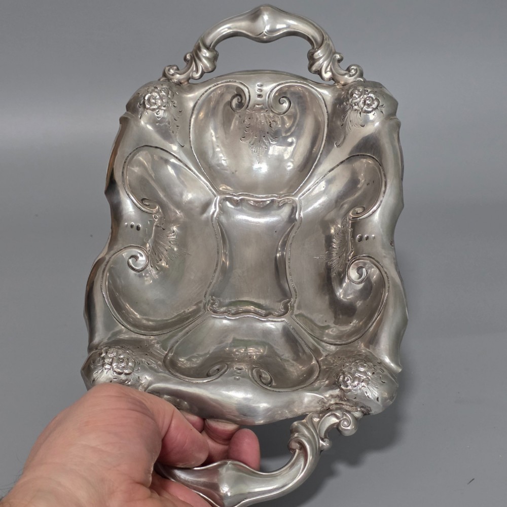 Fine Quality 19thc Polish Solid Silver Bread Basket 31.5cm View IX