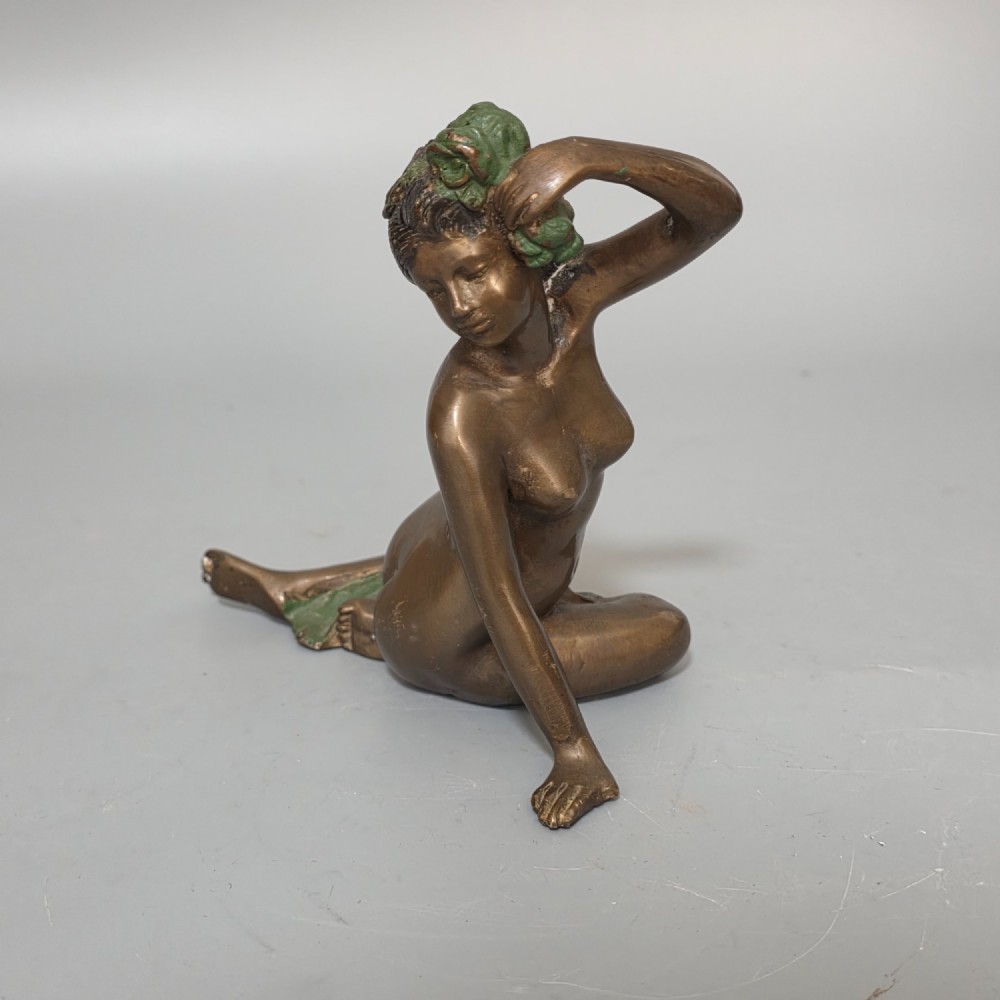Bronze Sculpture of a seated nude lady in the style of Jean Gautherin c1880