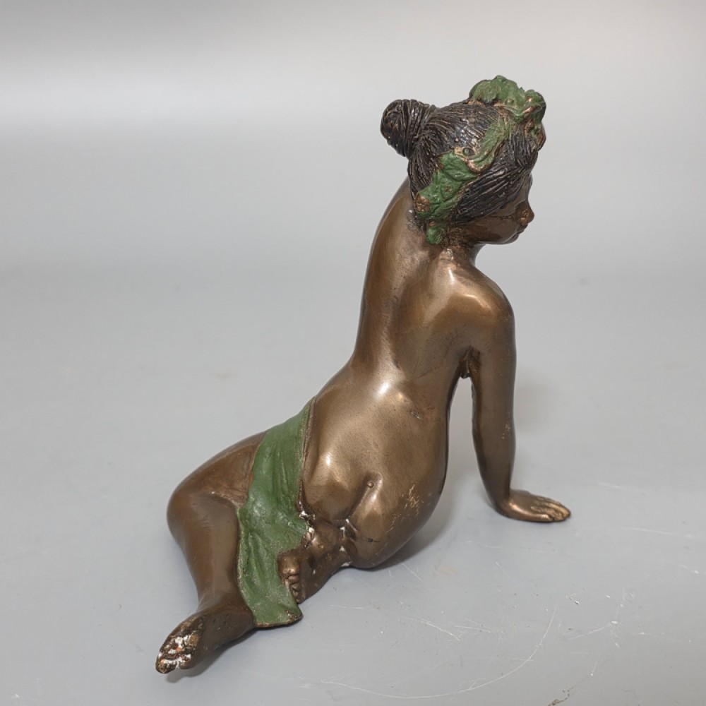 Bronze Sculpture of a seated nude lady in the style of Jean Gautherin c1880 View II