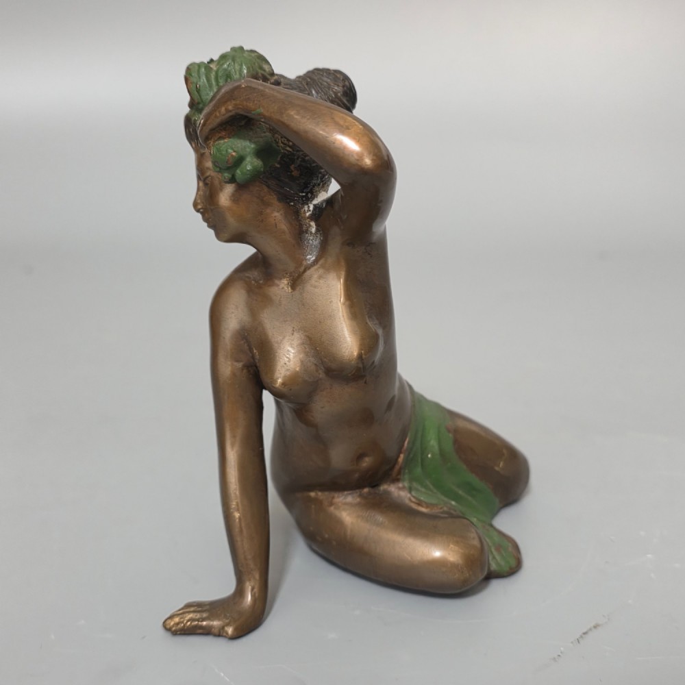 Bronze Sculpture of a seated nude lady in the style of Jean Gautherin c1880 View IV