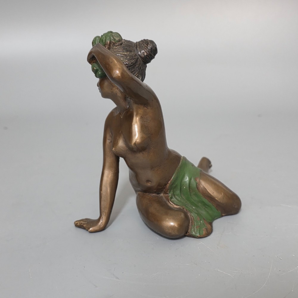 Bronze Sculpture of a seated nude lady in the style of Jean Gautherin c1880 View VI