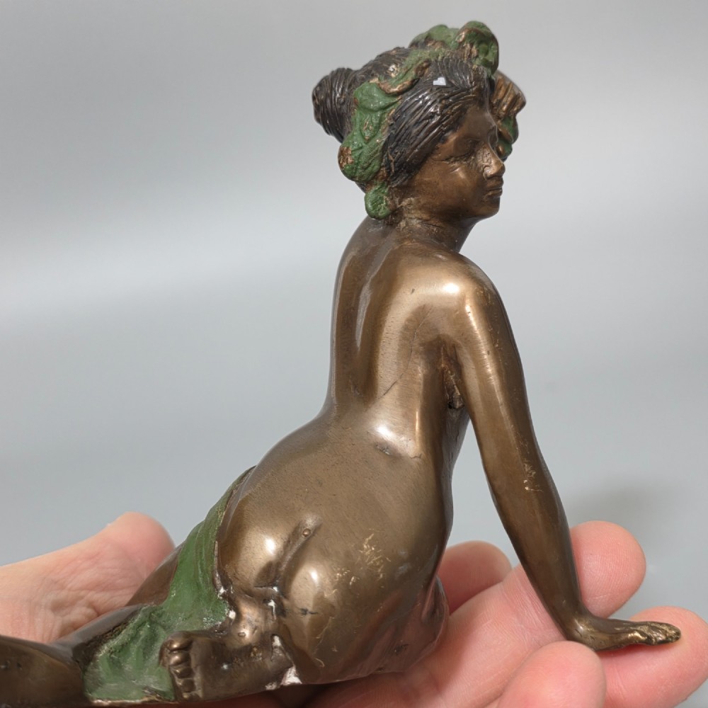 Bronze Sculpture of a seated nude lady in the style of Jean Gautherin c1880 View X