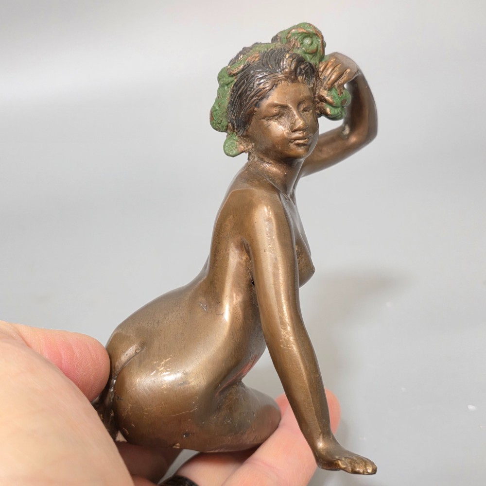 Bronze Sculpture of a seated nude lady in the style of Jean Gautherin c1880 View XI
