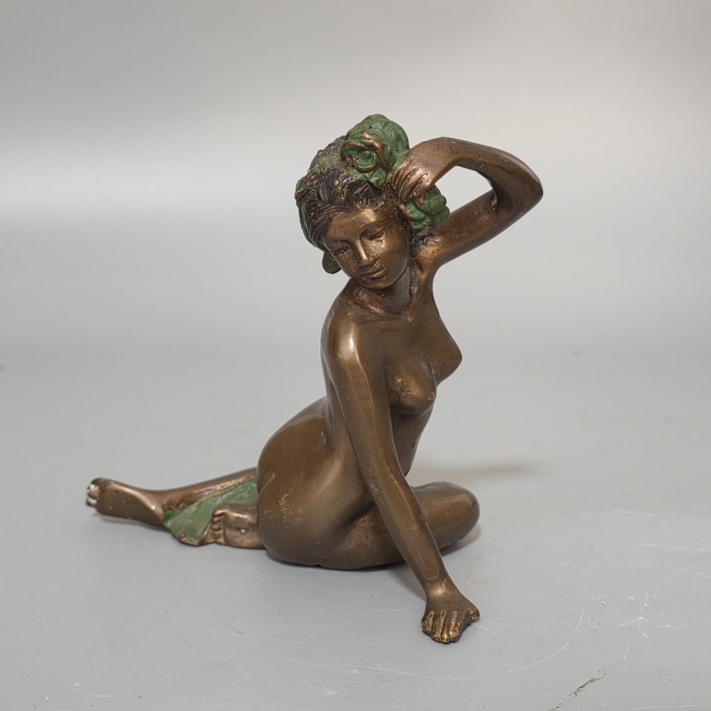 Bronze Sculpture of a seated nude lady in the style of Jean Gautherin c1880 View XIV