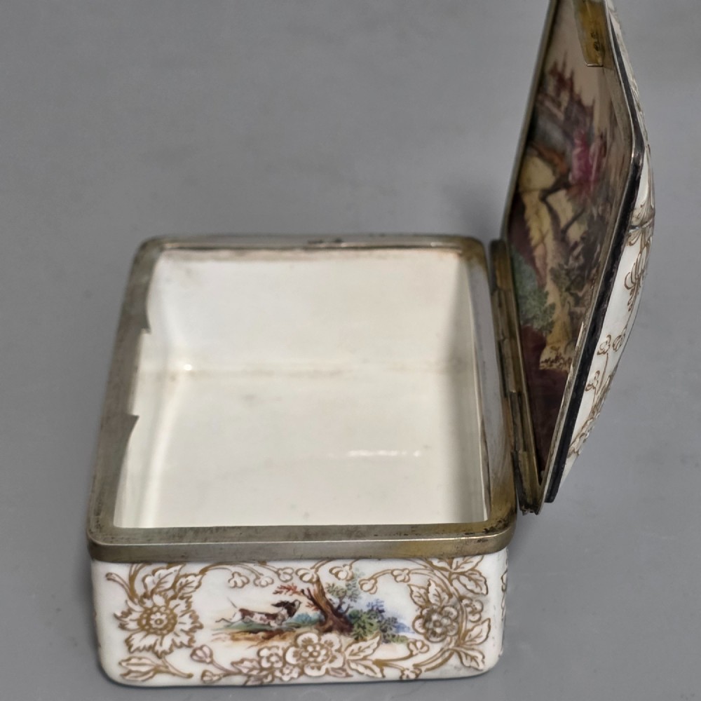 Large KPM 19thc Silver Mounted Painted Table Snuffbox c1880 View III