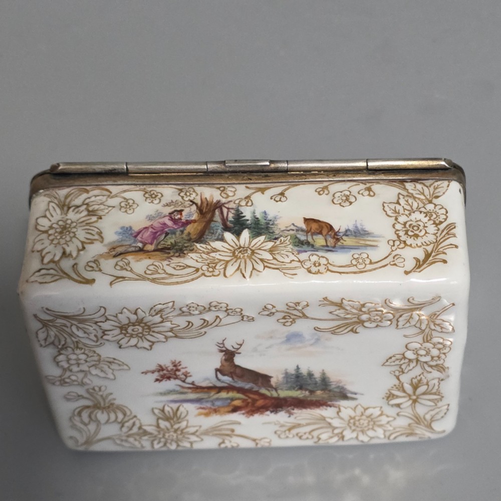 Large KPM 19thc Silver Mounted Painted Table Snuffbox c1880 View VII