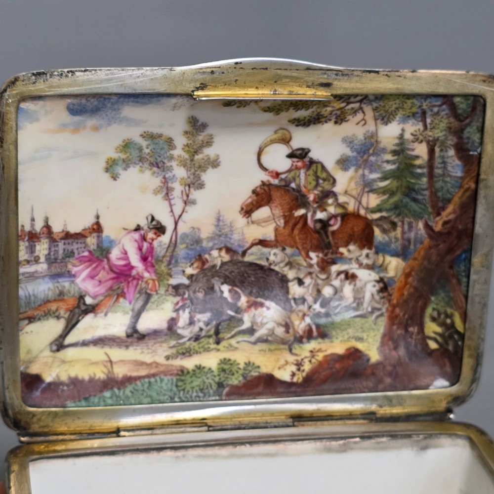 Large KPM 19thc Silver Mounted Painted Table Snuffbox c1880 View XIV