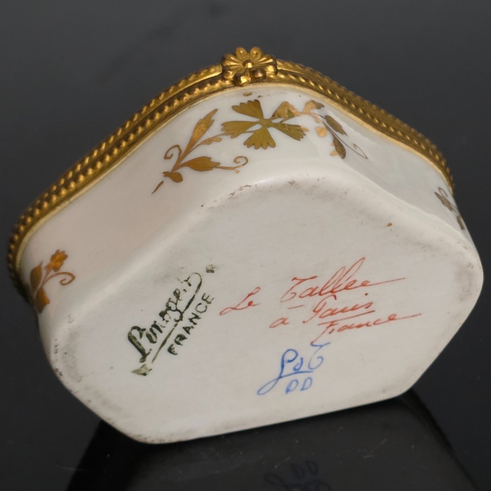Antique Limoges Gilded Patch/Trinket Box c1900 View V