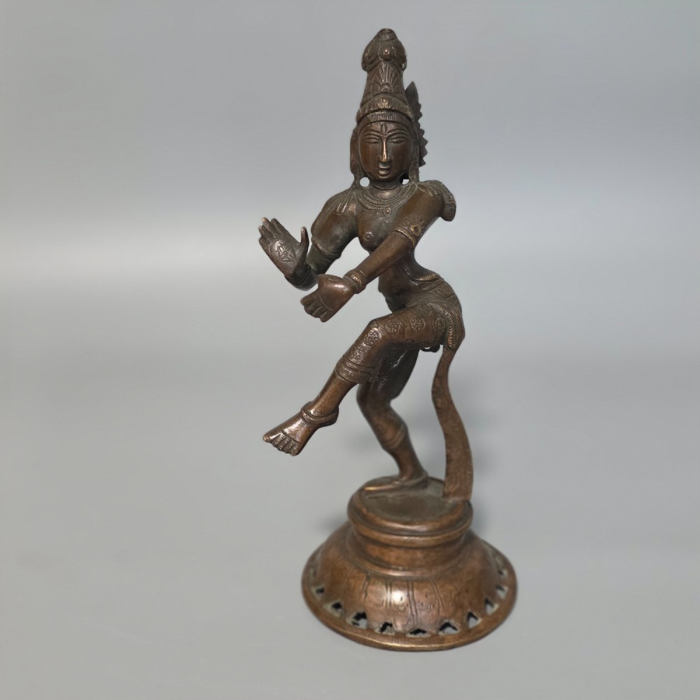 Antique Bronze Indian Deity Dancing, Possibly Krishna 25cm