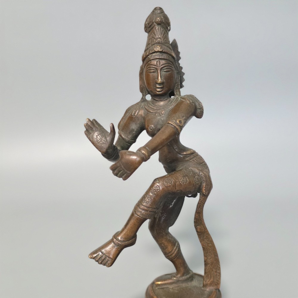 Antique Bronze Indian Deity Dancing, Possibly Krishna 25cm View II
