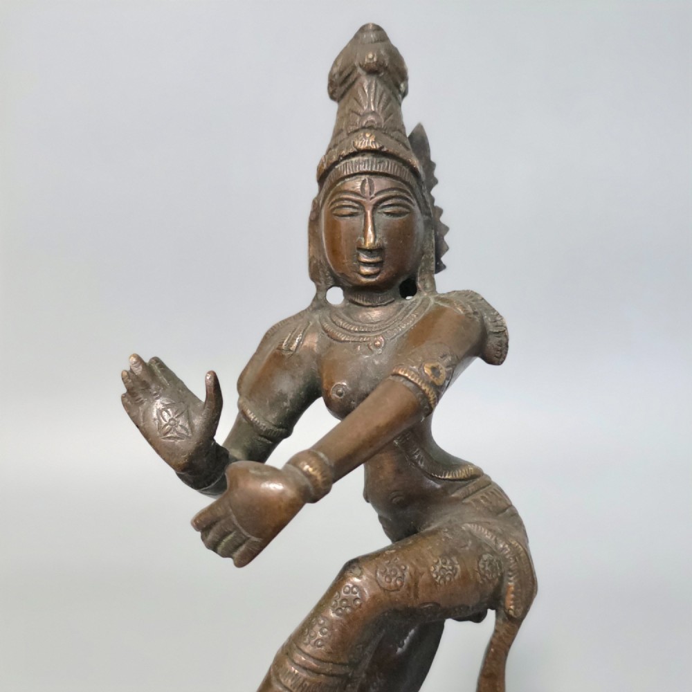 Antique Bronze Indian Deity Dancing, Possibly Krishna 25cm View V
