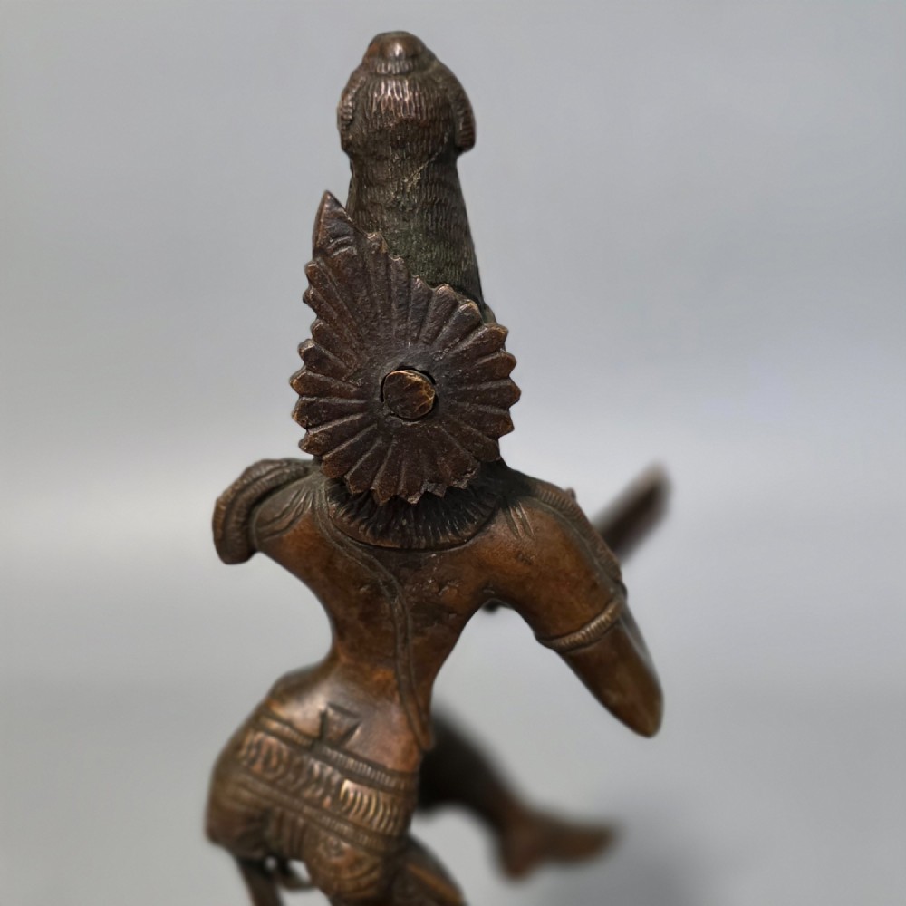 Antique Bronze Indian Deity Dancing, Possibly Krishna 25cm View VI