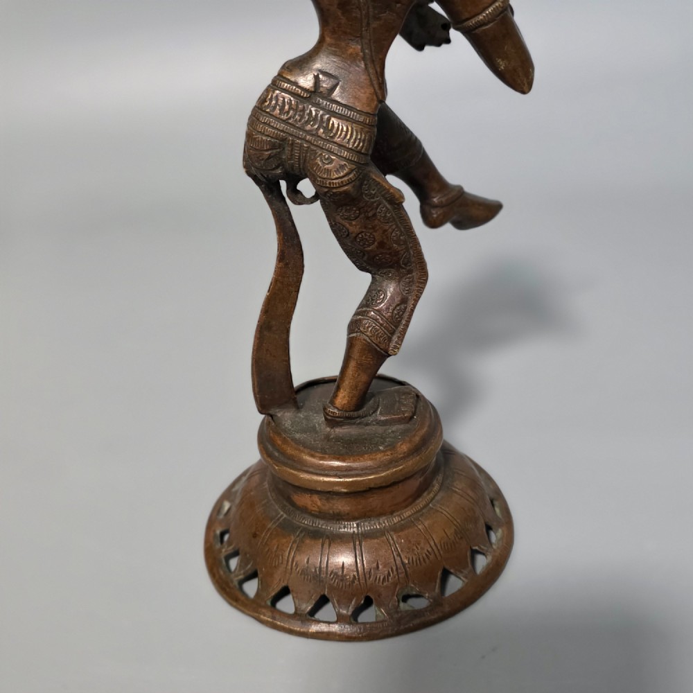 Antique Bronze Indian Deity Dancing, Possibly Krishna 25cm View VII