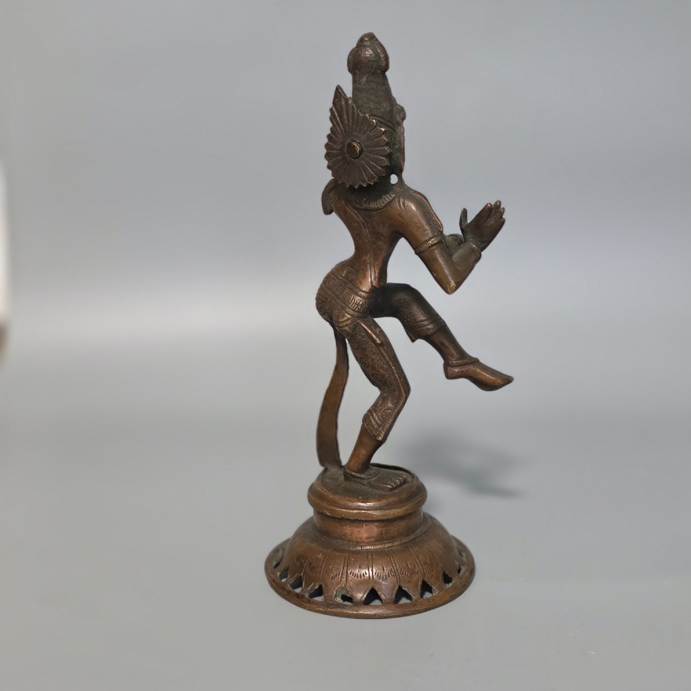 Antique Bronze Indian Deity Dancing, Possibly Krishna 25cm View VIII