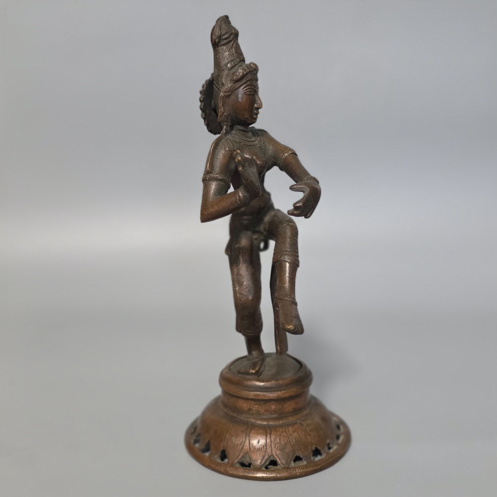 Antique Bronze Indian Deity Dancing, Possibly Krishna 25cm View IX