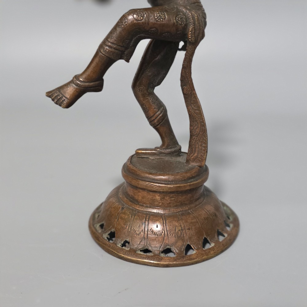 Antique Bronze Indian Deity Dancing, Possibly Krishna 25cm View XII