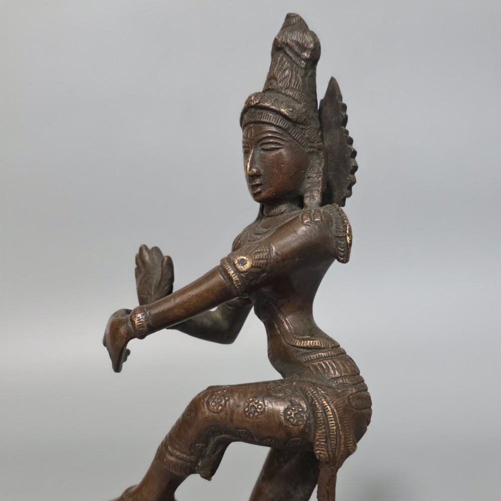 Antique Bronze Indian Deity Dancing, Possibly Krishna 25cm View XIV