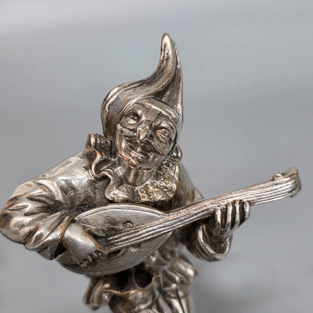 Antique Pair of Silvered Bronze Dancing Musicians – Signed “Callot”, after Émile Coriolan Hippolyte Guillemin View III