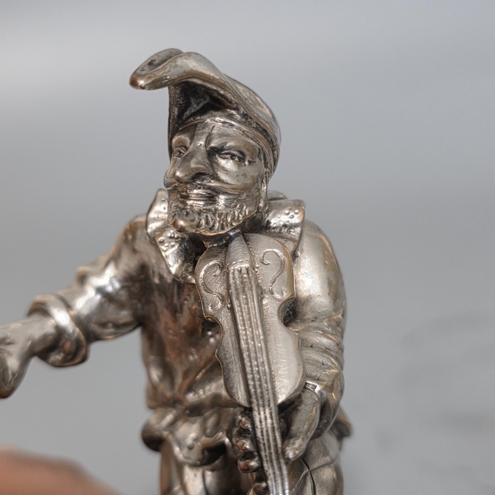 Antique Pair of Silvered Bronze Dancing Musicians – Signed “Callot”, after Émile Coriolan Hippolyte Guillemin View IV