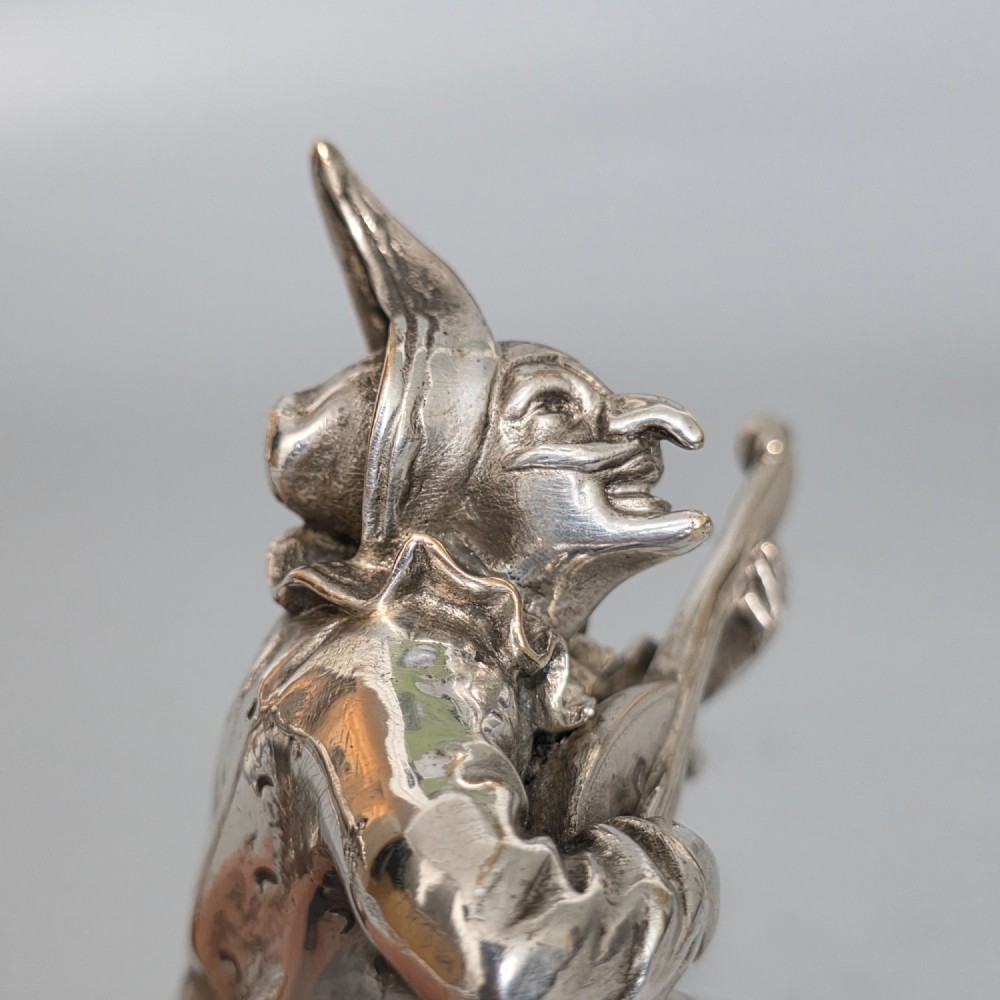 Antique Pair of Silvered Bronze Dancing Musicians – Signed “Callot”, after Émile Coriolan Hippolyte Guillemin View XII