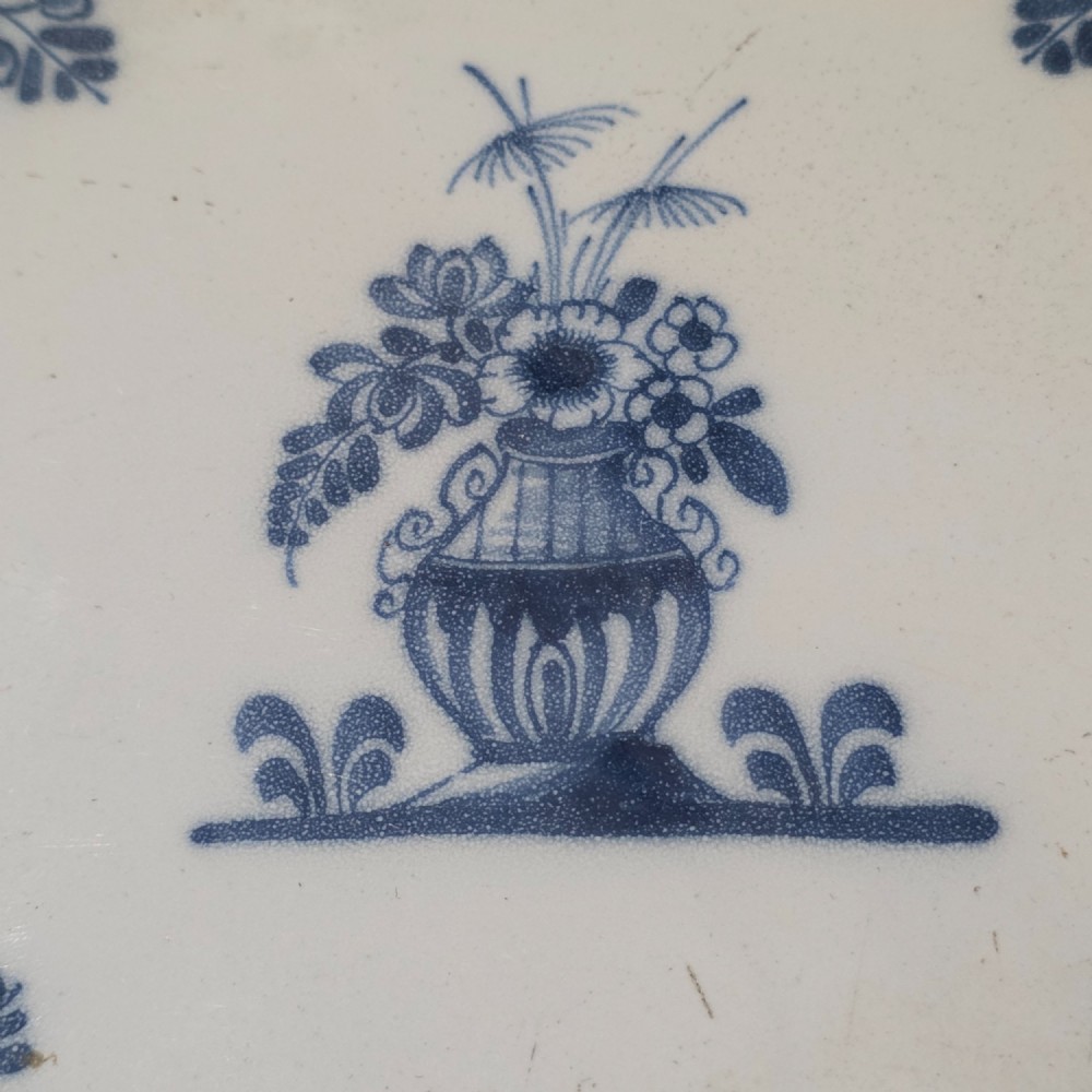 Delightful 18thc Bristol Pottery Tile 'Flowers in a vase' c1730 - 1760 View VI