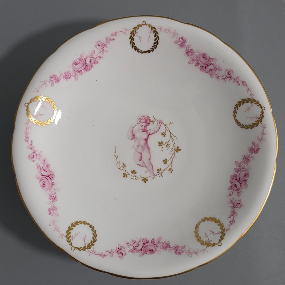 Delightful 19thc Cherub Decorated Tazza by Minton. View II