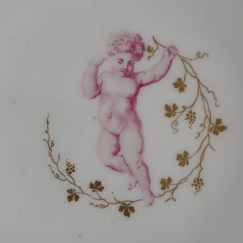 Delightful 19thc Cherub Decorated Tazza by Minton. View IV