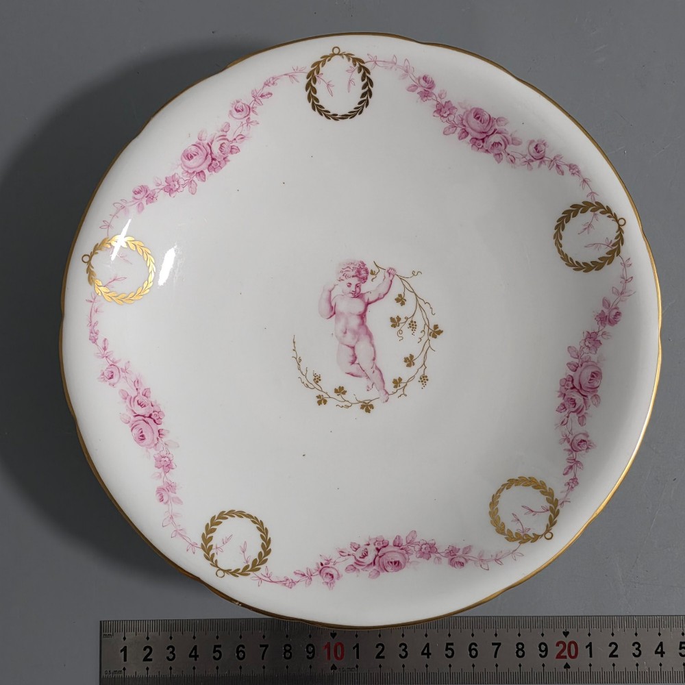 Delightful 19thc Cherub Decorated Tazza by Minton. View X