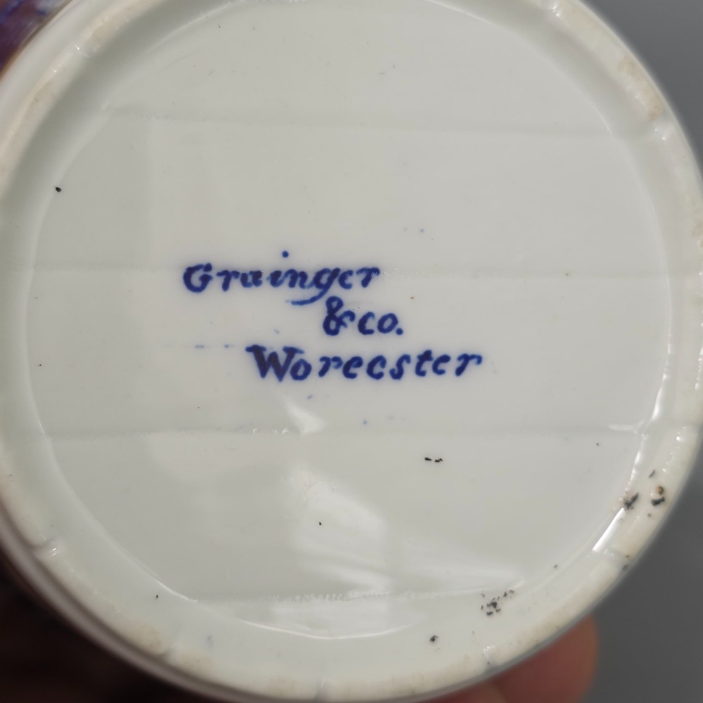 Delightful Grainger Worcester Two Temple Pattern Tankard c1880 View XI