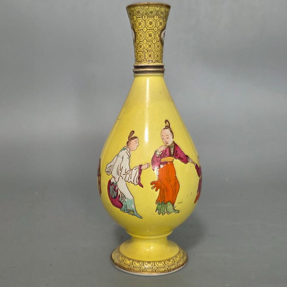 Early 19th Century Chinoiserie Porcelain Vase c.1820 – Staffordshire Interest – Hand Painted Antique Vase