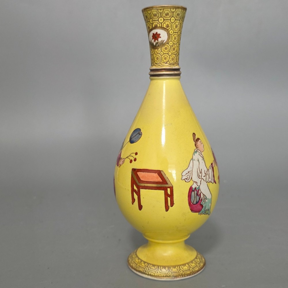 Early 19th Century Chinoiserie Porcelain Vase c.1820 – Staffordshire Interest – Hand Painted Antique Vase View IV