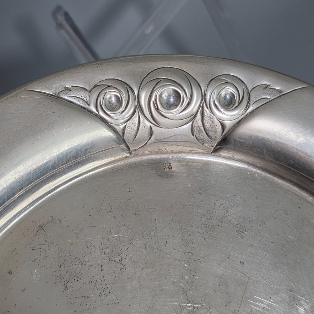 Stylish Antique Secessionist Silver Plate Tea Set & Tray – Four Piece Art Nouveau Service c.1900 View X