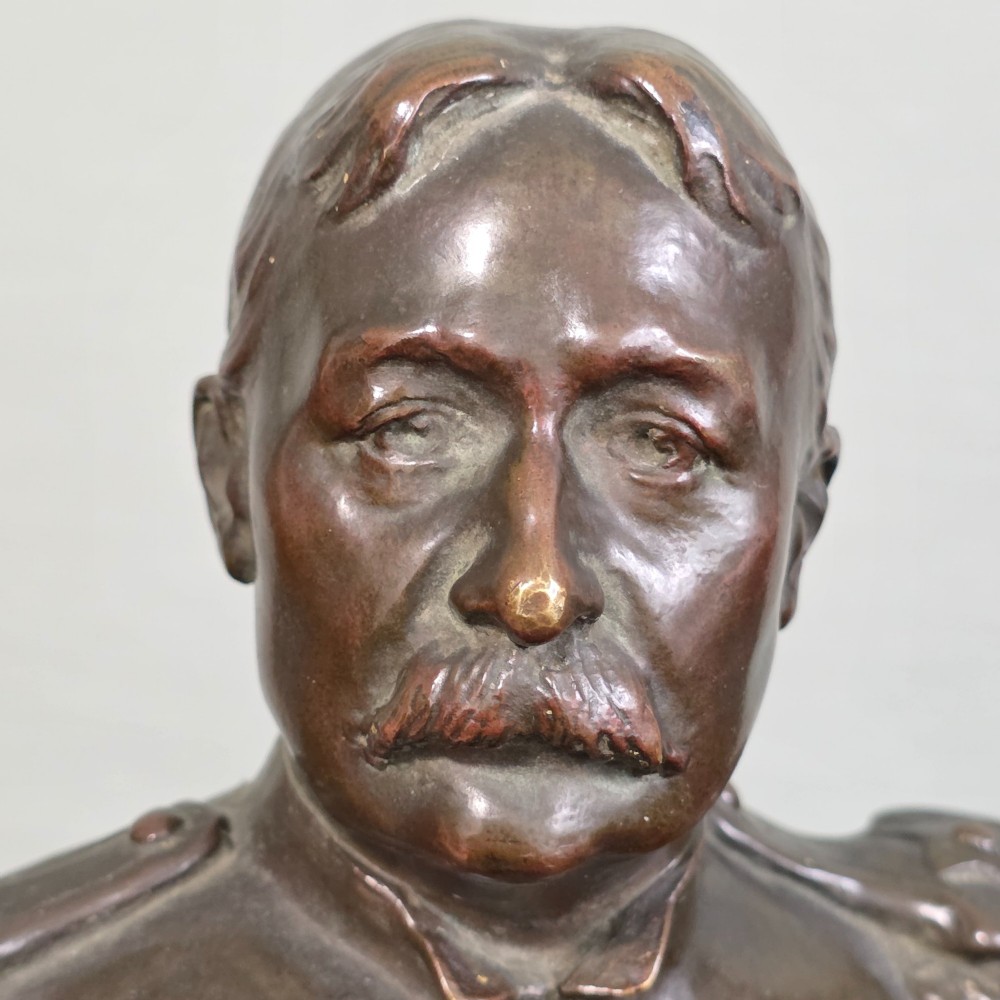 Fine Bronze Bust of Union Army Officer William Rufus Shafter 21cm signed Henri Godet c1910 View III