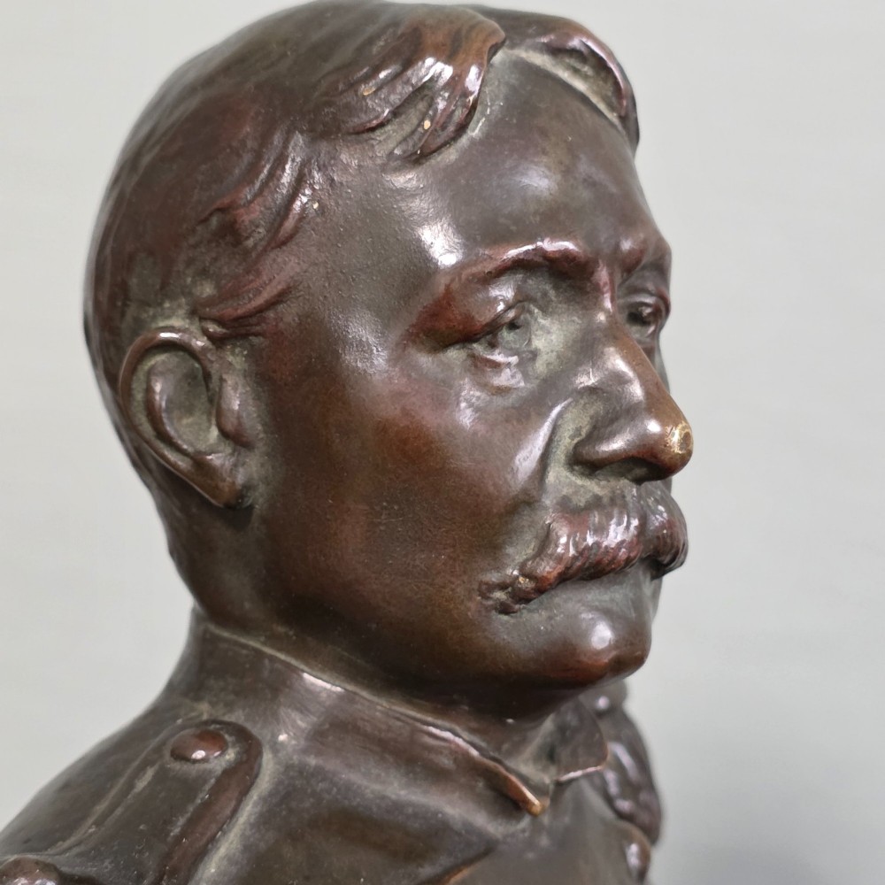 Fine Bronze Bust of Union Army Officer William Rufus Shafter 21cm signed Henri Godet c1910 View IV