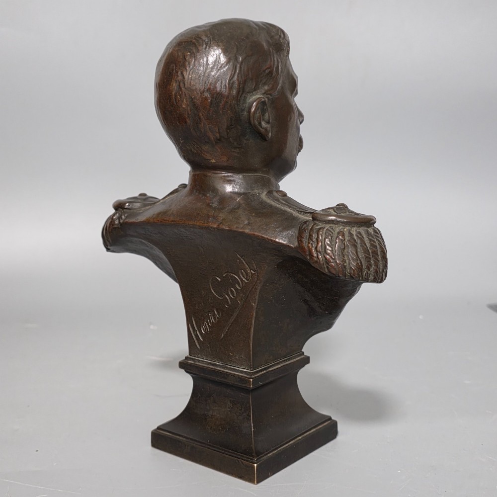 Fine Bronze Bust of Union Army Officer William Rufus Shafter 21cm signed Henri Godet c1910 View VIII