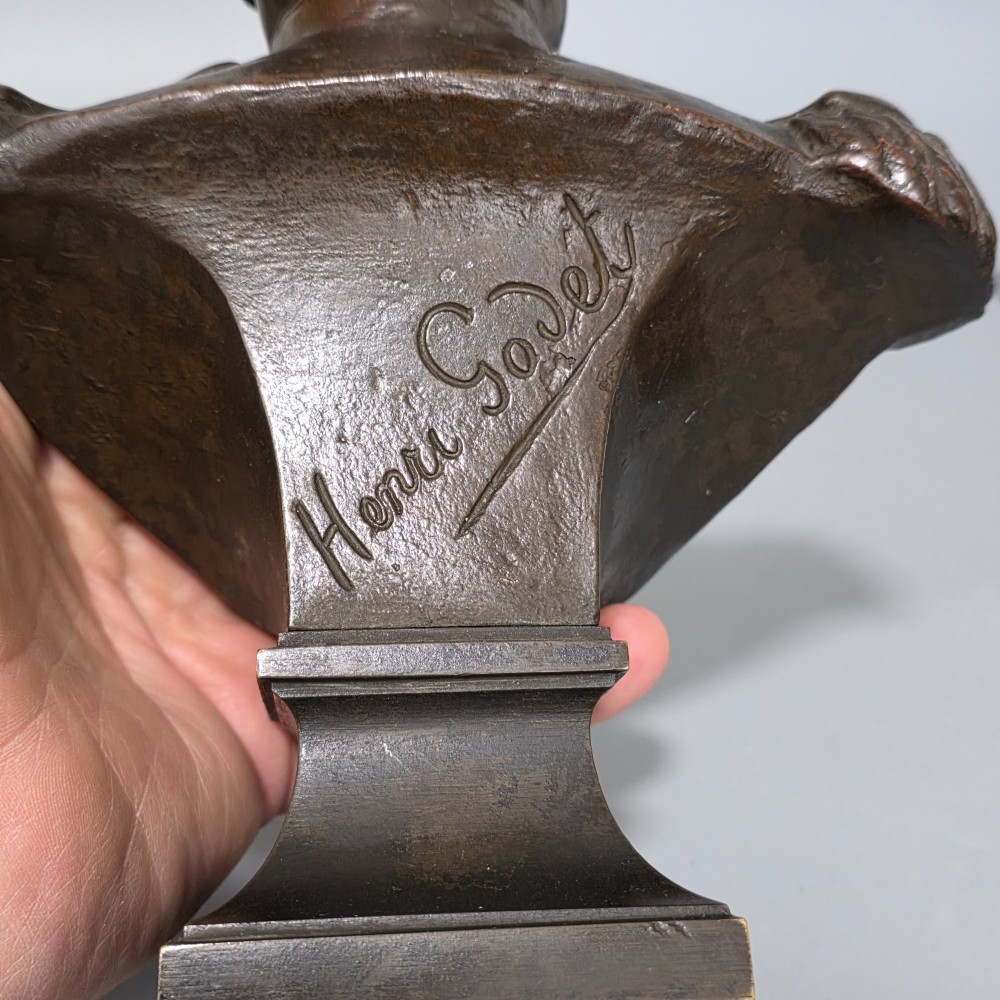 Fine Bronze Bust of Union Army Officer William Rufus Shafter 21cm signed Henri Godet c1910 View IX
