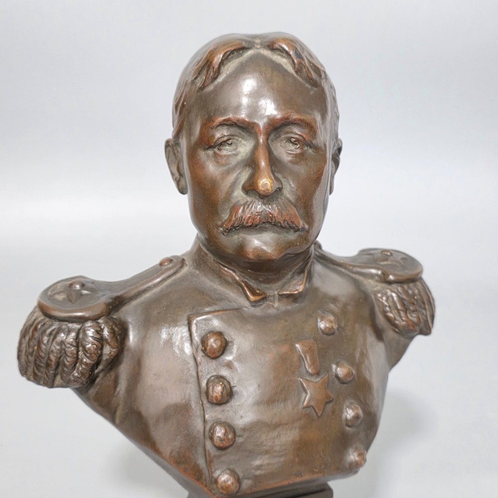 Fine Bronze Bust of Union Army Officer William Rufus Shafter 21cm signed Henri Godet c1910 View X