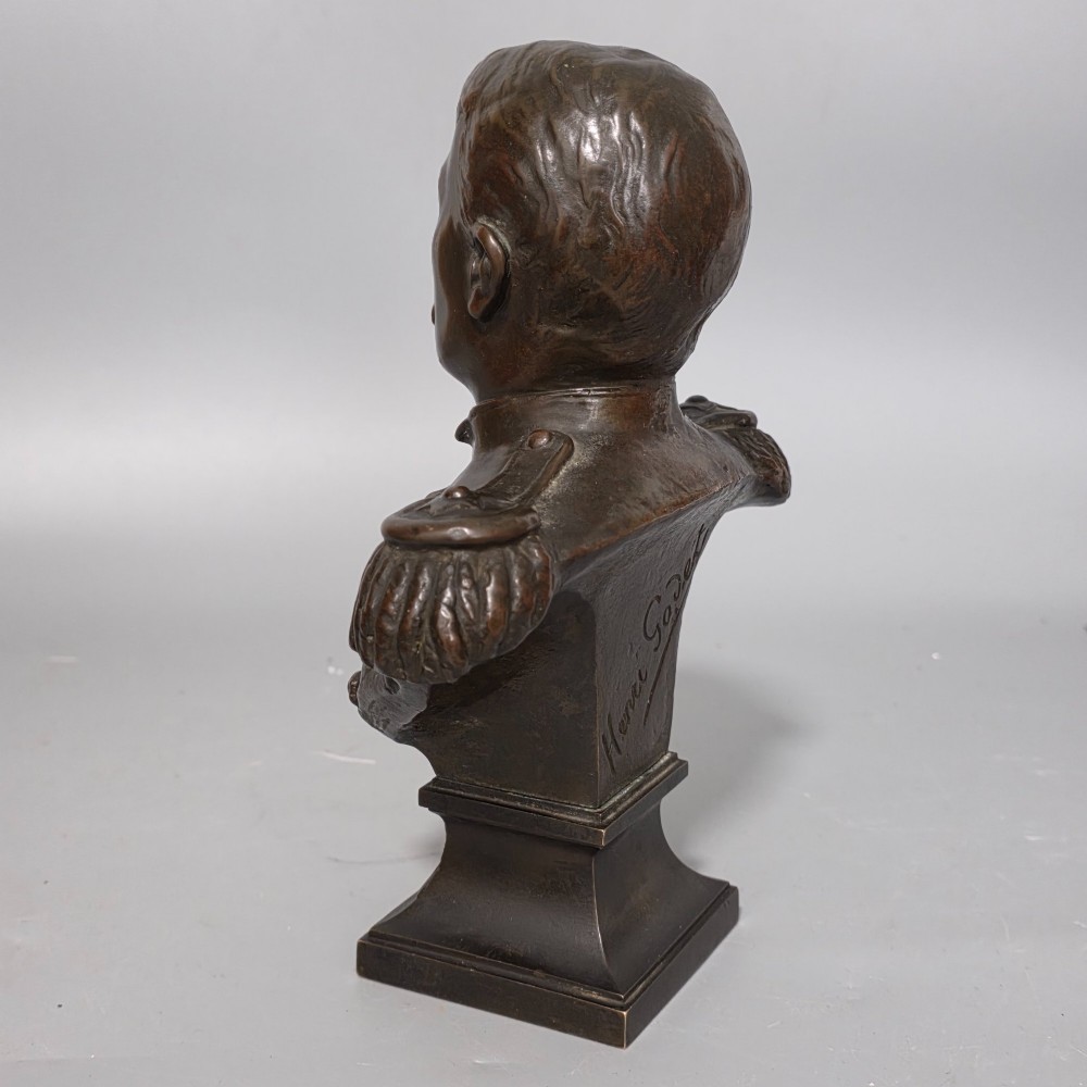 Fine Bronze Bust of Union Army Officer William Rufus Shafter 21cm signed Henri Godet c1910 View XI