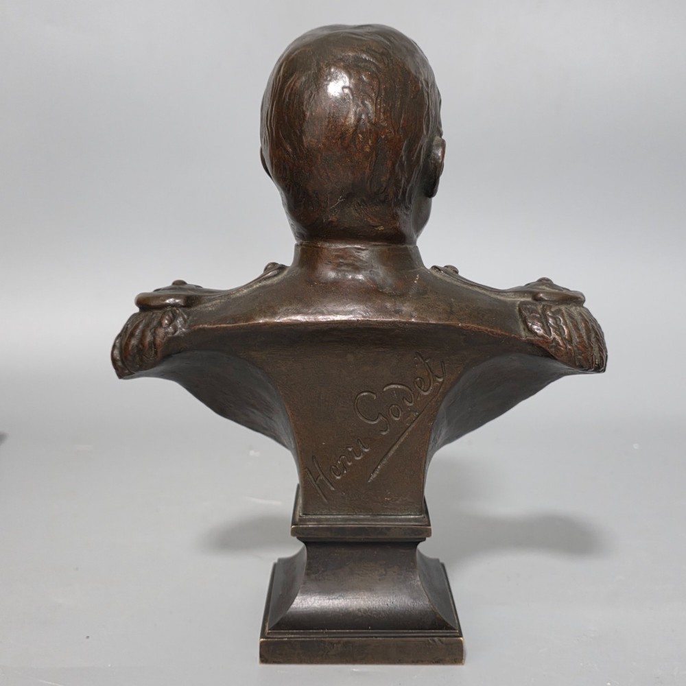 Fine Bronze Bust of Union Army Officer William Rufus Shafter 21cm signed Henri Godet c1910 View XII
