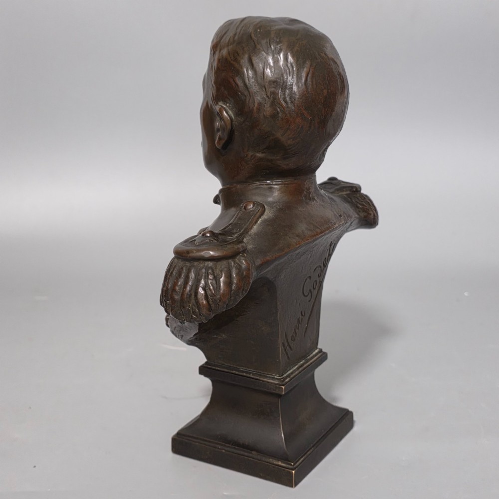 Fine Bronze Bust of Union Army Officer William Rufus Shafter 21cm signed Henri Godet c1910 View XIII