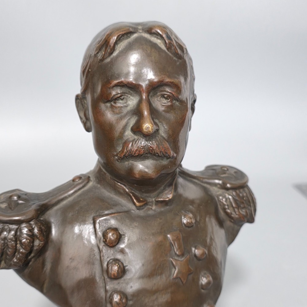 Fine Bronze Bust of Union Army Officer William Rufus Shafter 21cm signed Henri Godet c1910 View XIV