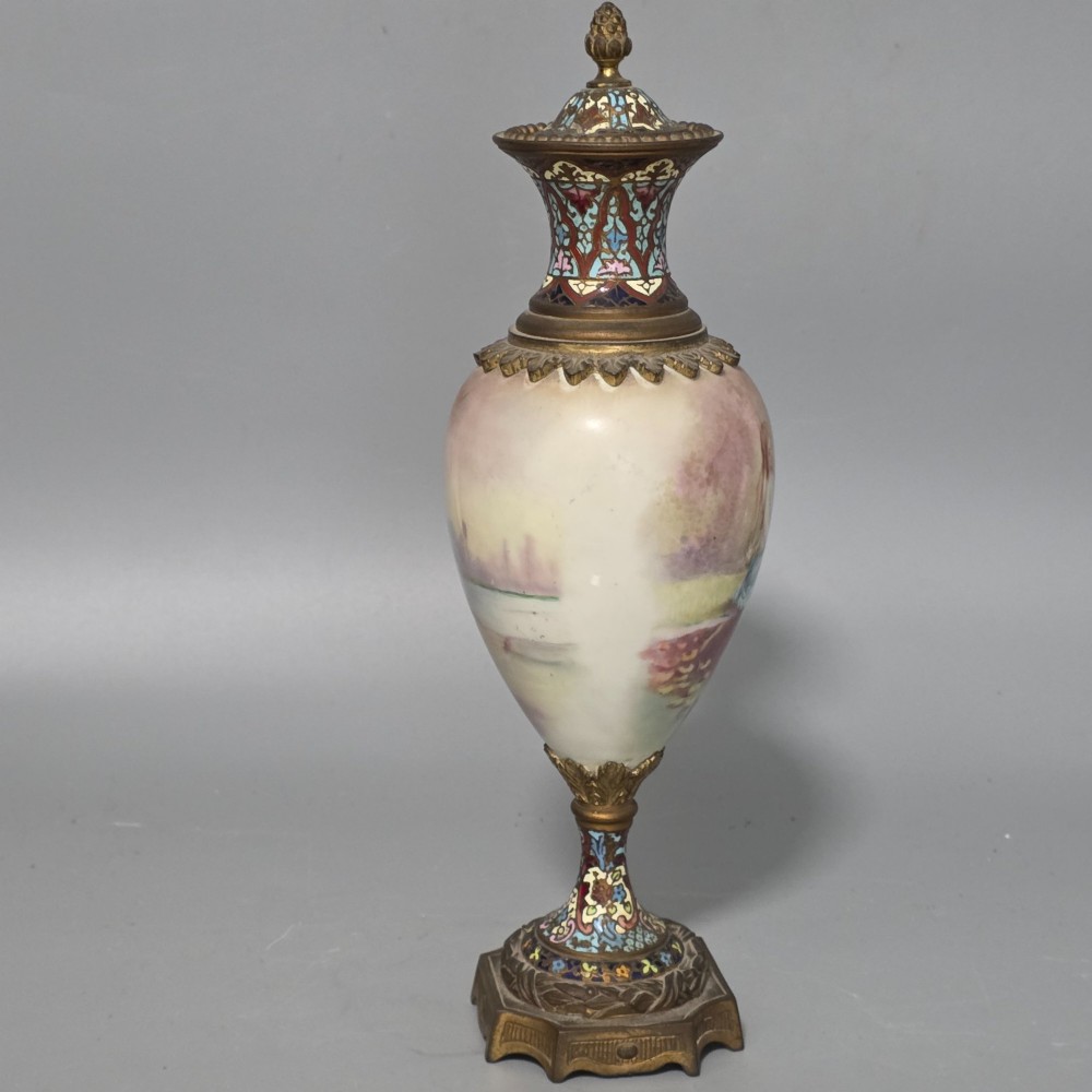 Antique French Painted Sevres Style Signed Porcelain Ormolu Vase Signed 'Max' 31cm View II