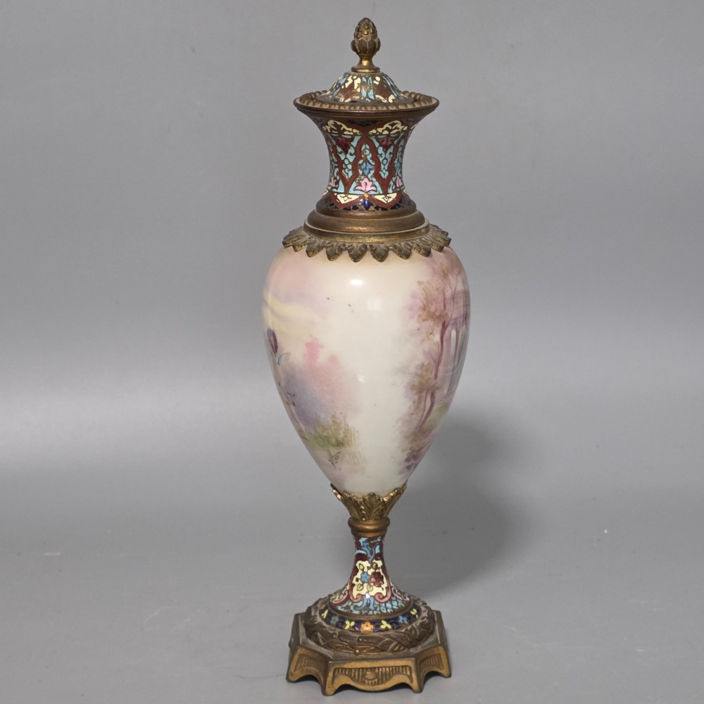 Antique French Painted Sevres Style Signed Porcelain Ormolu Vase Signed 'Max' 31cm View III