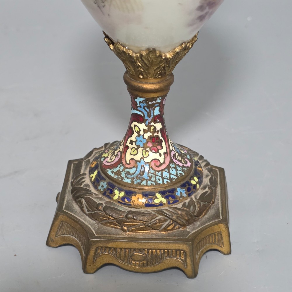 Antique French Painted Sevres Style Signed Porcelain Ormolu Vase Signed 'Max' 31cm View IV