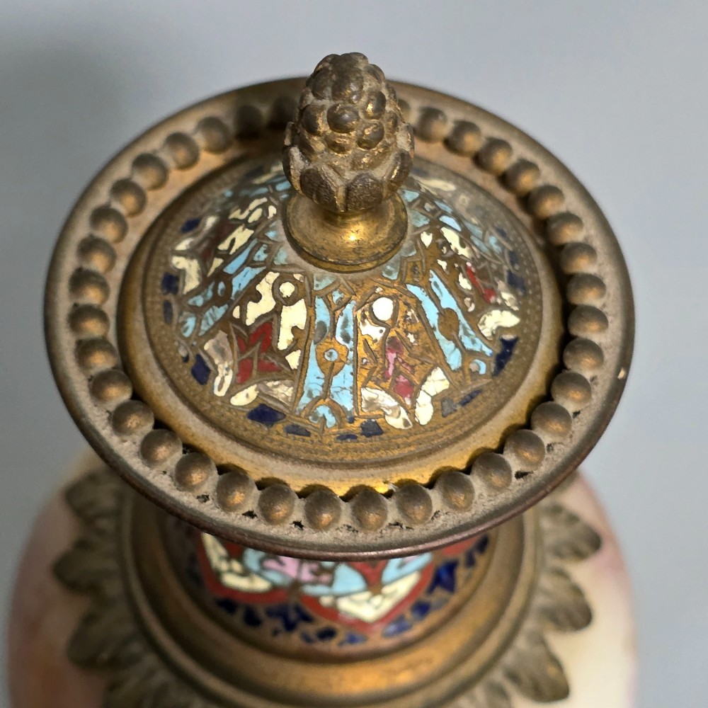 Antique French Painted Sevres Style Signed Porcelain Ormolu Vase Signed 'Max' 31cm View X