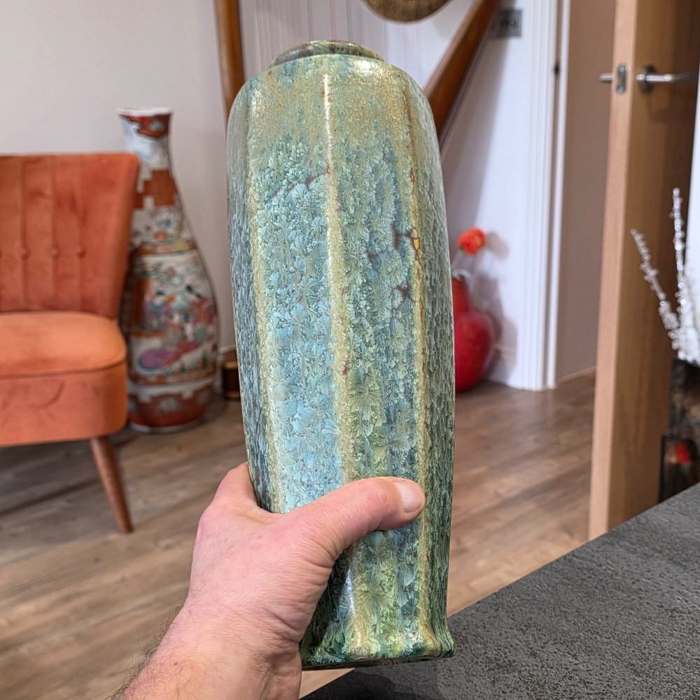 Pierrefonds, France Large Crystalline Vase, Circa 1900 35cm View III